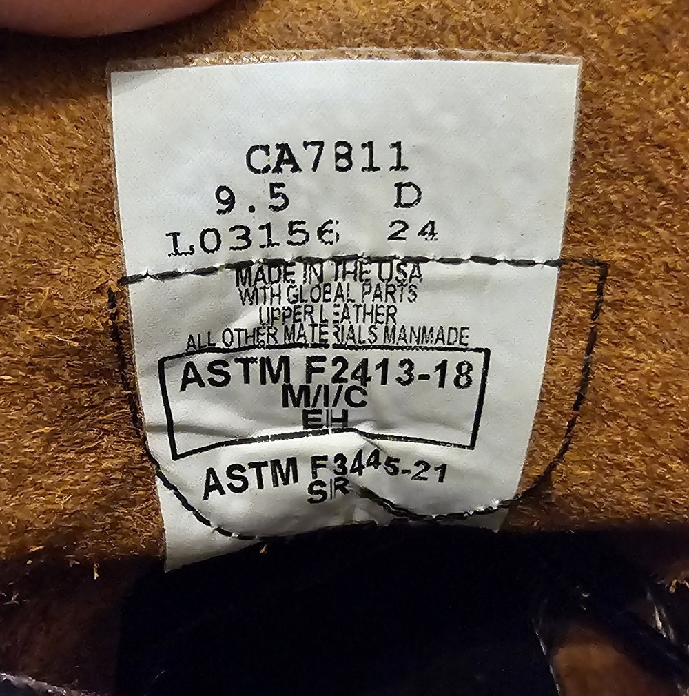 Men's Brown Leather Carolina Work Boots - Durable Steel Toe Non-slip Made In The - Picture 3 of 8